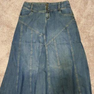 Style J Long Denim Skirt